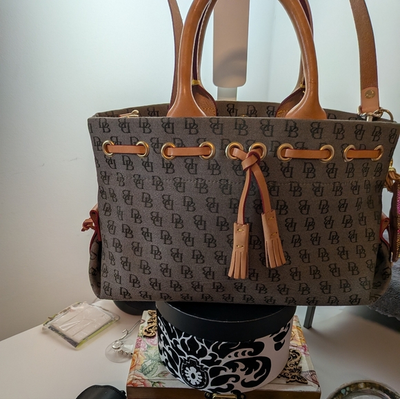Dooney & Bourke Handbags - Dooney & Bourke Mini Signature Tassel Tote